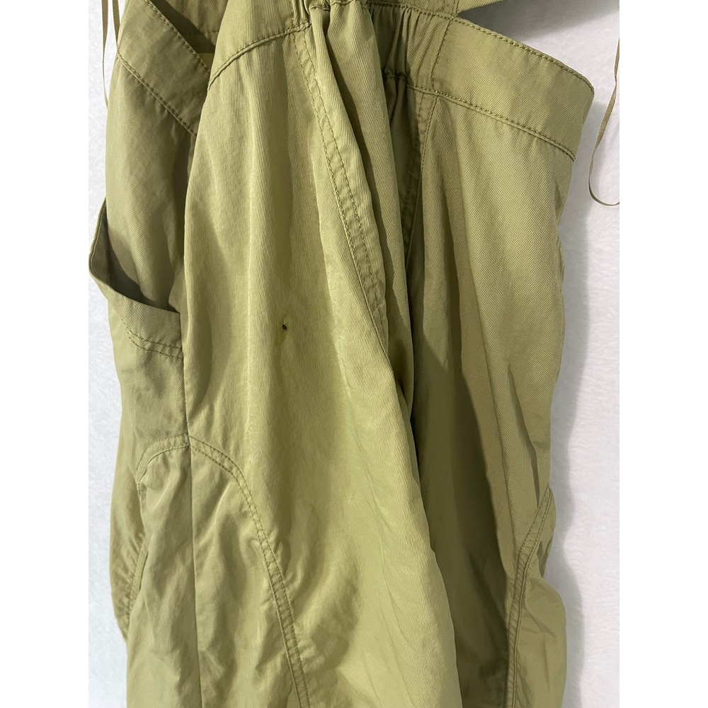 Pilcro and the Letterpress Halter Plunge Olive Green Utility Midi Dress Sz 12 - Picture 9 of 9